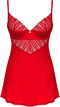 Obsessive - Ingridia Chemise en String - Rood