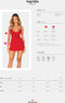 Obsessive - Ingridia Chemise en String - Rood