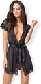 Obsessive Kimono & String - Erotische Kimono - Maat XXL - Zwart