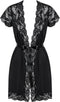 Obsessive Kimono & String - Erotische Kimono - Maat XXL - Zwart