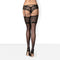 Obsessive Letica Kousen met Kant - Erotische Kousen - Maat L/XL - Zwart
