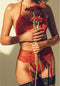 Obsessive Lingerie set met Jarretels – Erotische Lingeriset – Maat S/M – Rood