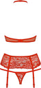 Obsessive Lingerie set met Jarretels – Erotische Lingeriset – Maat S/M – Rood