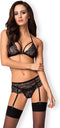 Obsessive Lingerie set met Jarretels – Erotische Lingeriset – Maat S/M – Rood