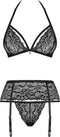 Obsessive Lingerie set met Jarretels – Erotische Lingeriset – Maat S/M – Rood