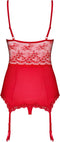Obsessive Lovica Korset & String - Erotisch korset - Maat XXL - Rood