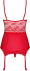 Obsessive Lovica Korset & String - Erotisch korset - Maat XXL - Rood