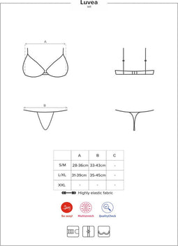 Obsessive Luvae BH-Set - Erotische Lingerieset - Maar S/M - Zwart