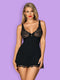 Obsessive Luvae Nachtjurkje - Erotische Lingerieset - Maat L/XL - Zwart