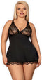 Obsessive Luvae Nachtjurkje - Erotische Lingerieset - Maat L/XL - Zwart