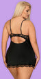 Obsessive Luvae Nachtjurkje - Erotische Lingerieset - Maat L/XL - Zwart