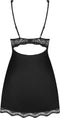 Obsessive Luvae Nachtjurkje - Erotische Lingerieset - Maat XXL - Zwart