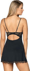 Obsessive Luvae Nachtjurkje - Erotische Lingerieset - Maat XXL - Zwart