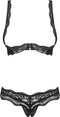 Obsessive Luvae Open Cup Bh - Erotische Lingerieset - Maat S/M - Zwart