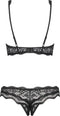 Obsessive Luvae Open Cup Bh - Erotische Lingerieset - Maat S/M - Zwart
