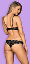 Obsessive Luvae Open Cup Bh - Erotische Lingerieset - Maat S/M - Zwart