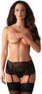 Obsessive Miamor Belt & String - Erotische Lingerieset - Maat S/M - Zwart