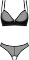 Obsessive - Nesari Tweedelige Kruisloze Set - Zwart