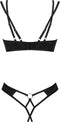 Obsessive - Nesari Tweedelige Kruisloze Set - Zwart