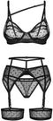 Obsessive - Nuites Driedelige Set - Zwart