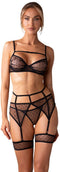 Obsessive - Nuites Driedelige Set - Zwart