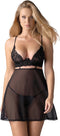 Obsessive - Nutris Babydoll en string - M/L - Zwart