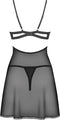 Obsessive - Nutris Babydoll en string - XS/S - Zwart