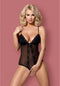 Obsessive Open kruis body - Erotische Body - Maat L/XL - Zwart