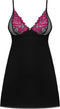 Obsessive - Rosenty Babydoll & String - Zwart/Paars