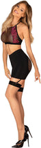 Obsessive - Rosenty Top & Skirt - Zwart/Paars