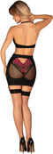 Obsessive - Rosenty Top & Skirt - Zwart/Paars