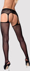 Obsessive - S307 Garter Kousen Zwart S/M/L