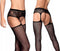 Obsessive - S307 Garter Kousen Zwart XL/XXL