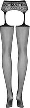 Obsessive - S307 Garter Kousen Zwart XL/XXL