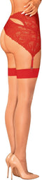 Obsessive - S814 Kousen - L/XL - Beige/Rood