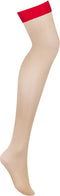 Obsessive - S814 Kousen - S/M - Beige/Rood