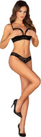 Obsessive - Serafia Tweedelige Open Set - Zwart