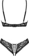 Obsessive - Serafia Tweedelige Open Set - Zwart