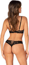 Obsessive - Serafia Tweedelige Open Set - Zwart