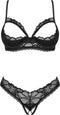 Obsessive - Serafia Tweedelige Open Set - Zwart