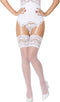 Obsessive Sexy Hold Up Kousen met Kanten Rand – Erotische Kousen – Maat L/XL – Wit