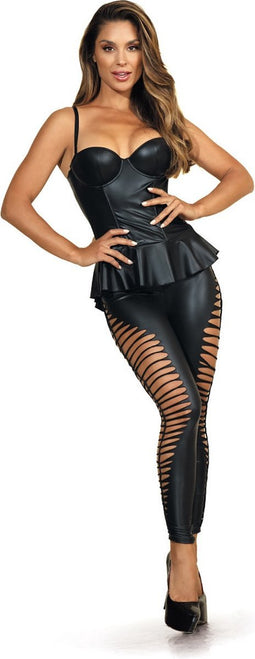 Obsessive Shibu Teddy met Open Kruis - Erotische Body - Maat L/XL -Zwart