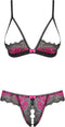 Obsessive Tulia BH & Open Kruis String - Erotische Lingerieset - Maat L/XL - Rood