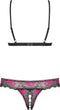 Obsessive Tulia BH & Open Kruis String - Erotische Lingerieset - Maat L/XL - Rood