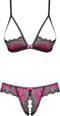 Obsessive Tulia BH & Open Kruis String - Erotische Lingerieset - Maat S/M - Rood