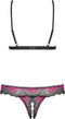 Obsessive Tulia BH & Open Kruis String - Erotische Lingerieset - Maat L/XL - Rood