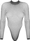 Obsessive Visnet Body Met Lange Mouwen - Zwart