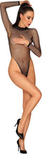 Obsessive Visnet Body Met Lange Mouwen - Zwart