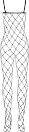 Obsessive Visnet Catsuit - Erotische Catsuit - One Size - Zwart