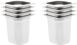 vidaXL - Gastronormbakken - 8 - st - GN - 1/6 - 200 - mm - roestvrij - staal